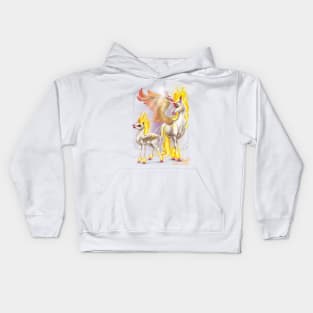 Fire Unicorn Mare and Foal Kids Hoodie